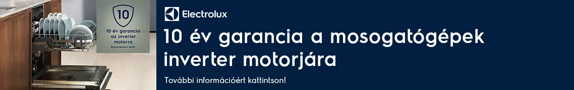 10 év garancia az Electrolux mosogatógépek inverter motorjára a preciz.hu-tól!