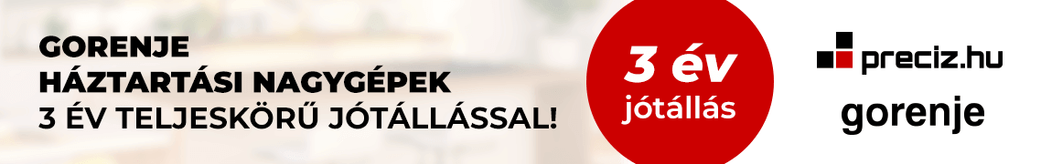 Gorenje háztartási nagygépek 3 év jótálással fogyasztóknak a preciz.hu-tól!