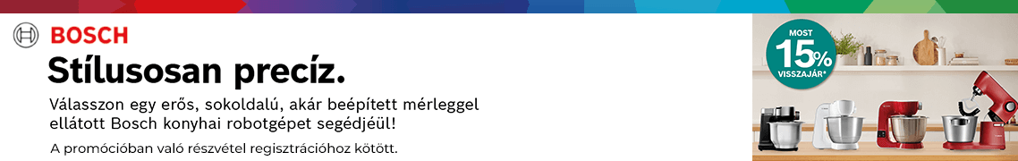 15% pénzvisszatérítés a megjelölt MUM robotgépekre