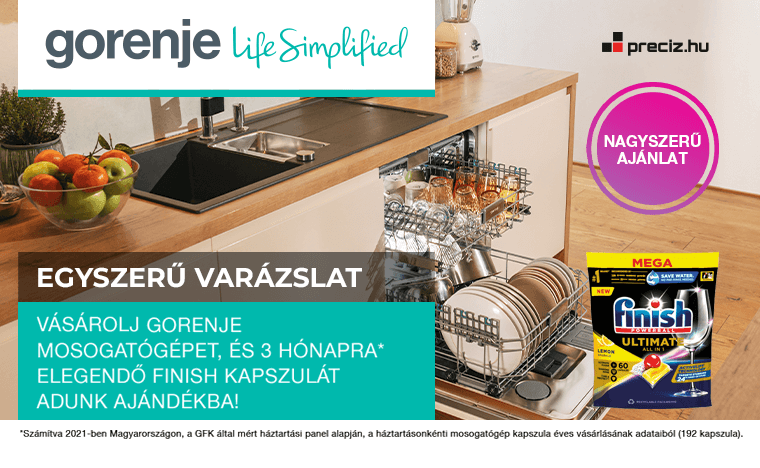 Gorenje mosogatógépek akár 3 hónapra elegendő ajándék mosogatókapszulával a preciz.hu-tól!