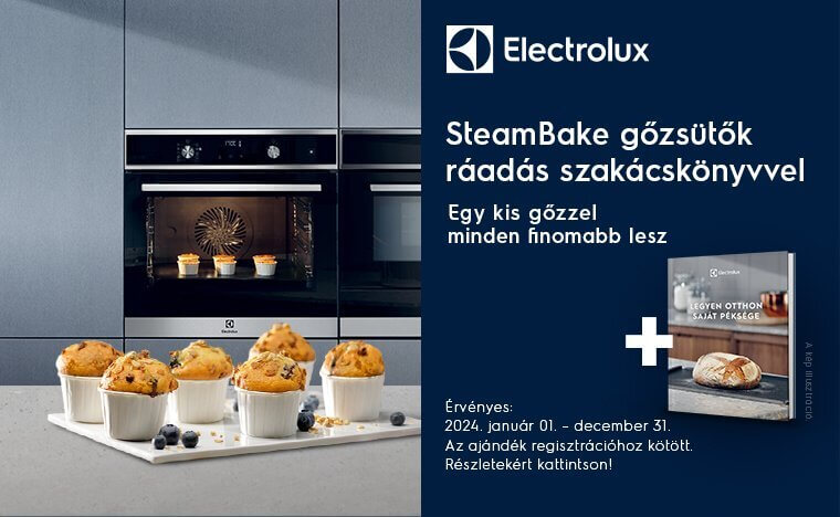 Electrolux SteamBake gőzsütők ráadás szakácskönyvvel a preciz.hu-tól! /regisztrációhoz kötött/
