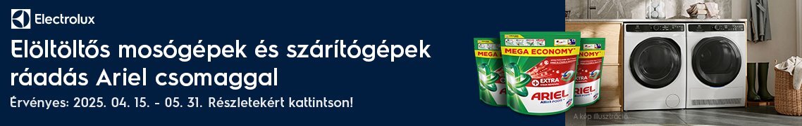 Elöltöltős mosógépek és szárítógépek ráadás Ariel csomaggal