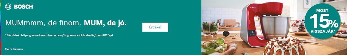 Bosch MUM konyhai robotgépek vásárlása esetén 15% pénzvisszatérítés! /regisztrációhoz kötött/