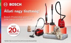 20%-os pénzvisszatérítés Bosch ProAnimal porszívókra