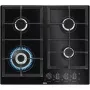 AEG HKB64540NB beépíthető gázfőzőlap 60 cm, üvegkerámia, 4 égős, wok, hob2hood, 2 öntöttvas edénytartó, percszámláló
