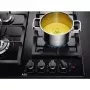 AEG HKB64540NB beépíthető gázfőzőlap 60 cm, üvegkerámia, 4 égős, wok, hob2hood, 2 öntöttvas edénytartó, percszámláló