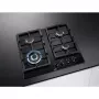 AEG HKB64540NB beépíthető gázfőzőlap 60 cm, üvegkerámia, 4 égős, wok, hob2hood, 2 öntöttvas edénytartó, percszámláló