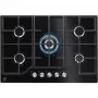 Electrolux KGG7536K beépíthető gázfőzőlap, 75cm, üveglapos kivitel, wok, elölgombos vezérlés, szikragyújtás, kovácsolt vas edénytartók