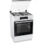 Gorenje KS6350WF kombinált tűzhely, 60 cm, gőzprogramok, érintőkijelzős programóra+tekerőgombok, teleszkópos sütősín, tető, 71l, fehér