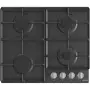 Gorenje G641EXB beépíthető gázfőzőlap, 60cm, elölgombos vezérlés, egykezes szikragyújtás, öntöttvas edénytartó rács, fekete acéllap