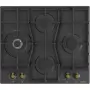 Gorenje GW6D42CLB beépíthető gázfőzőlap, 60cm, classico design, wok, elölgombos vezérlés, szikragyújtás, öntöttvas edénytartó, matt fekete