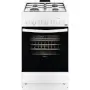 Zanussi ZCK552J1WA kombinált tűzhely, 50cm, multifunkciós sütő, légkeverés, grill, 2 sütőtálca, pizza funkció, tető nélkül, fehér