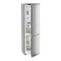Liebherr KGNsfd 57Z03 alulfagyasztós kombinált hűtőszekrény, ezüst, 201,5 cm, nofrost, duocooling, érintővezérlés, powercooling, easyfresh, freshair szűrő, led