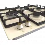 Gorenje GW6D42CLI beépíthető gázfőzőlap, 60cm, classico design, wok, elölgombos vezérlés, szikragyújtás, öntöttvas edénytartó, bézs