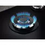 Electrolux KGG75362K beépíthető gázfőzőlap, 75cm, üveglapos kivitel, wok, elölgombos vezérlés, szikragyújtás, kovácsolt vas edénytartók