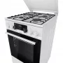 Gorenje K5352WH kombinált tűzhely, 50 cm, 70 l, led kijelző, teleszkópos sütősín, gyors előmelegítés, tető, fehér