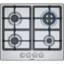 Bosch PGH6B5B90 beépíthető gázfőzőlap, 60cm, wok, nemesacél, elölgombos vezérlés, szikragyújtás, öntöttvas edénytartó rács