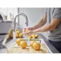 Blanco CARENA-S Vario Silgranit mosogató csaptelep, rejtett, kihúzható, kétféle sugaras zuhanyfej, ívelt, magas kifolyó, magasan elhelyezett kezelőkar /fehér/