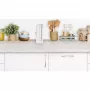 Gorenje R401W szeletelőgép, fehér, 17 cm átmérőjű solingen márkájú penge, 0-17 mm vágásszélesség, 100 w