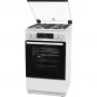 Gorenje GKS5C70WF kombinált tűzhely, 50 cm, gőzprogramok, led kijelző, teleszkópos sütősín, aquaclean, airfry, üveg dísztető, fehér