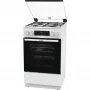 Gorenje GK5C41WJ kombinált tűzhely, 50 cm, 62 l, led kijelző, üveg dísztető, pizza funkció, aquaclean tisztítás, fehér