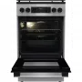 Gorenje GK5C41SJ kombinált tűzhely, 50 cm, 62 l, led kijelző, üveg dísztető, pizza funkció, aquaclean tisztítás, szürke szín