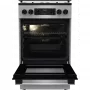 Gorenje GK5C62SH kombinált tűzhely, 50 cm, 70 l, led kijelző, teleszkópos sütősín, gyors előmelegítés, airfry, üveg dísztető, szürke