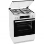 Gorenje GKS6C70WF kombinált tűzhely, 60 cm, gőzprogramok, led kijelző, teleszkópos sütősín, aquaclean, airfry, üveg dísztető, fehér