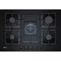 Neff T27CA59S0 beépíthető gázfőzőlap, 75 cm, üvegkerámia, fekete, wok, elölgombos vezérlés, szikragyújtás, öntöttvas edénytartó rács
