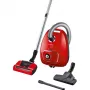Bosch BGBS4PET1 porzsákos porszívó, piros, airturbo plus szívófej, mosható hepa filter, airfresh porzsák, résszívó, kárpitszívófej