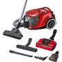 Bosch BGS41PET1 porzsák nélküli porszívó, piros, mini airturbo szívófej, hepa szűrő, quattropower system, sensorcontrol, 2 az 1-ben tartozék