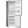 Gorenje NRKP61EA2XL4 alulfagyasztós kombinált hűtőszekrény, inox, nofrost, 185 cm, 204/96 l, gyorsfagyasztás funkció, led-kijelző