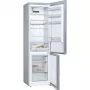 Bosch KGV39VLEAS alulfagyasztós kombinált hűtőszekrény, inoxlook, 201 cm, 249/94 l, lowfrost, vitafresh fiók, easyaccess polc, gyorsfagyasztás
