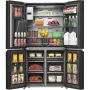 Hisense RQ760N4IFE MultiDoor hűtőszekrény, fekete, nofrost, multi air flow, víz- és jégadagoló, smart screen, wi-fi, 178.5  cm, 345/232 l