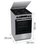 Gorenje GK5C63SH kombinált tűzhely, szürke, 50cm, 70 l, airfry, teleszkópos sütősín, gyors előmelegítés, aquaclean tisztítás, fém tető