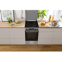 Gorenje GK5C63SH kombinált tűzhely, szürke, 50cm, 70 l, airfry, teleszkópos sütősín, gyors előmelegítés, aquaclean tisztítás, fém tető