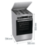 Gorenje GKS5C71XF kombinált tűzhely, inox, 50 cm, extrasteam gőzfunkció, teleszkópos sütősín, airfry, katalitikus, forgónyárs, fém tető