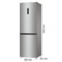 Gorenje N61EA2XL4 alulfagyasztós kombinált hűtőszekrény, 185 cm, 204/96 l, nofrost, led kijelző az ajtón, fastfreeze gyorsfagyasztás, freshzone, szürke