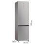 Hisense RB5P410SACC alulfagyasztós kombinált hűtőszekrény, inox, 203 cm, 283/130 l, nofrost, wifi, gyorshűtés, multiflow, led kijelző az ajtón