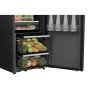Hisense RL5K370GSFD hűtőszekrény, fekete, 185,6 cm, 392 l,wifi, inverteres, gyors hűtés, multiairflow, freshbox 0 fokos rekesz