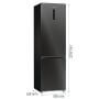 Gorenje NRB620C61BX4WFE alulfagyasztós kombinált hűtőszekrény, fekete inox, nofrost, 203 cm, 283/130 l, wifi, gyors hűtés, multiflow, adapttech