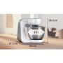 Bosch MUM58210 konyhai robotgép, fehér, 3d-s keverés, dagasztószár, keverőszár, habverő, 3 féle szeletelő/reszelőkorong, 1000 w