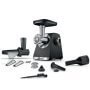 Bosch MFWS650B húsdaráló, fekete, 3.5 kg/perc daráló kapacitás, 3 db daráló tárcsa, kolbásztöltő tartozék, 2100 w