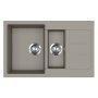 Evido Cubo 6S Compact gránit mosogató, kompakt kialakítás, forgatható kivitel, gyümölcsmosó, két furattal /platina/