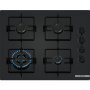 Bosch POH6B6K30 beépíthető gázfőzőlap, 60cm, wok, üveglapos kivitel, oldalgombos vezérlés, szikragyújtás, zománcozott edénytartó rács