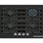 Bosch PPP6A6I40 beépíthető gázfőzőlap, 60cm, üveglapos kivitel, elölgombos vezérlés, flameselect, szikragyújtás, öntöttvas edénytartórács