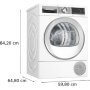 Bosch WQG24591BY hőszivattyús szárítógép 9 kg, prémium touchcontrol kijelző, öntisztító kondenzátor, autodry, sensitivedrying,féltöltet opció