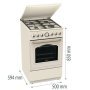 Gorenje GKS5C71CLI kombinált tűzhely, 50 cm, classico design, gőzprogramok, airfry, aquaclean, teleszkópos sütősín, tető, bézs