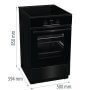 Gorenje GEIT5C60BPG indukciós tűzhely, 50 cm, 70 l, fekete, 4 indukciós zóna, aquaclean, bridgezone, powerboost, teleszkópos sütősín