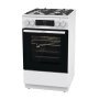 Gorenje GKS5C75WF kombinált tűzhely, fehér, 50 cm, airfry, teleszkópos sütősín, aquaclean, forgónyárs, tető nélkül